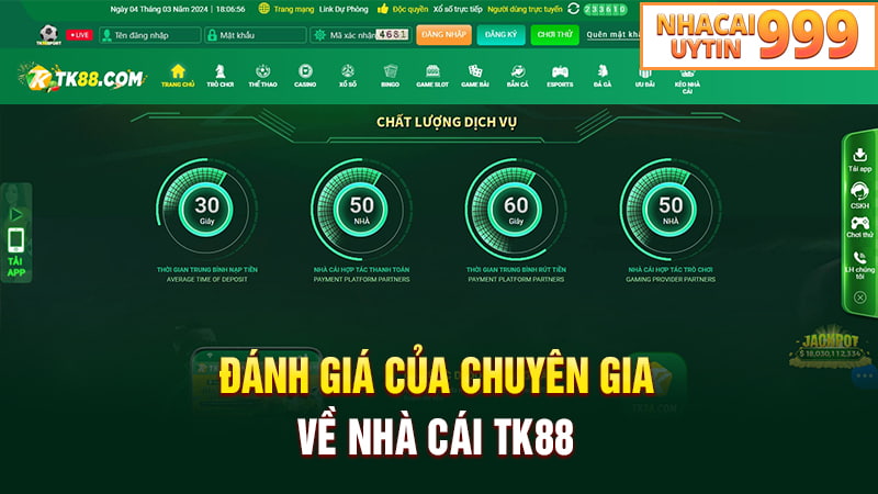 Đánh giá của chuyên gia về nhà cái TK88