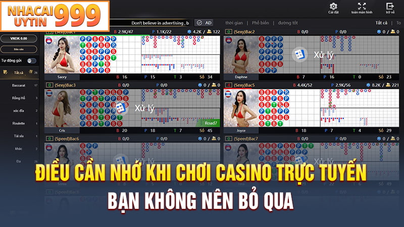 Điều cần nhớ khi chơi Casino trực tuyến