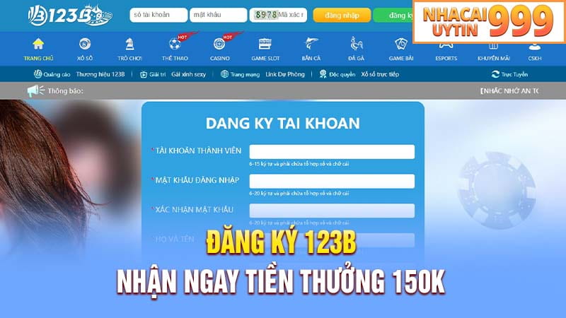 Hướng dẫn đăng ký tài khoản 123B