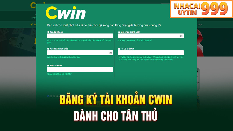 Hướng dẫn đăng ký tài khoản CWIN