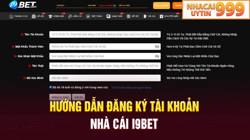 Hướng dẫn đăng ký tài khoản i9Bet