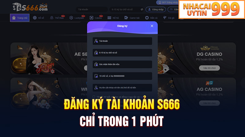 Hướng dẫn đăng ký tài khoản S666