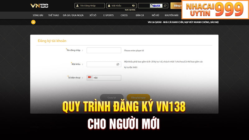 Hướng dẫn đăng ký tài khoản VN138