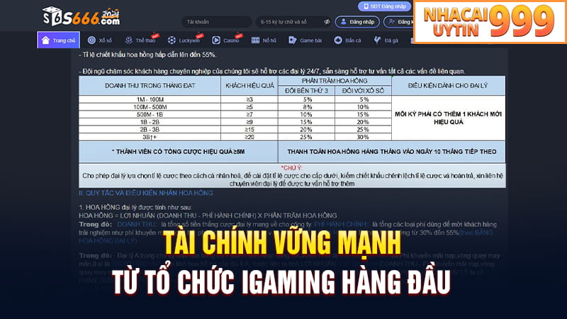 Tài chính vững mạnh từ tổ chức iGaming hàng đầu