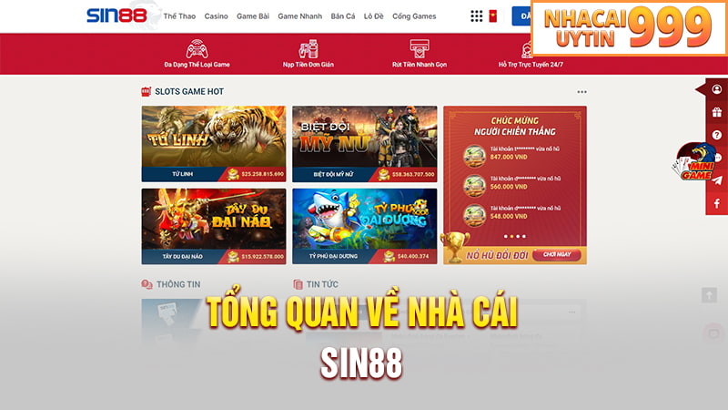 Tổng quan về nhà cái SIN88