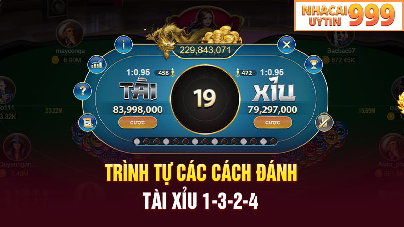 Trình tự các cách đánh tài xỉu 1-3-2-4