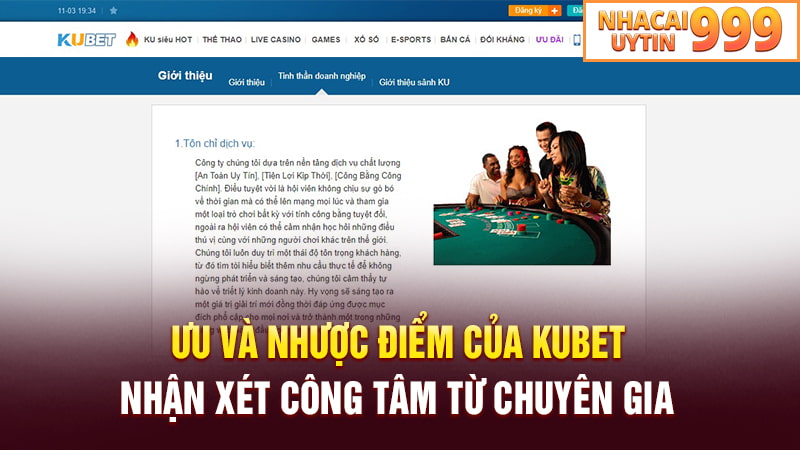 Ưu điểm và nhược điểm của nhà cái KUBET