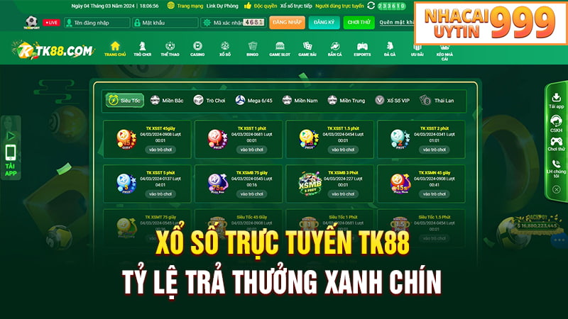 Xổ số trực tuyến TK88